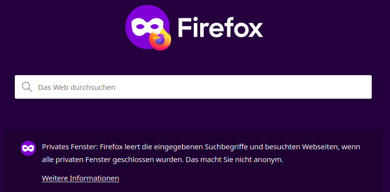 privates Browsen in Firefox
